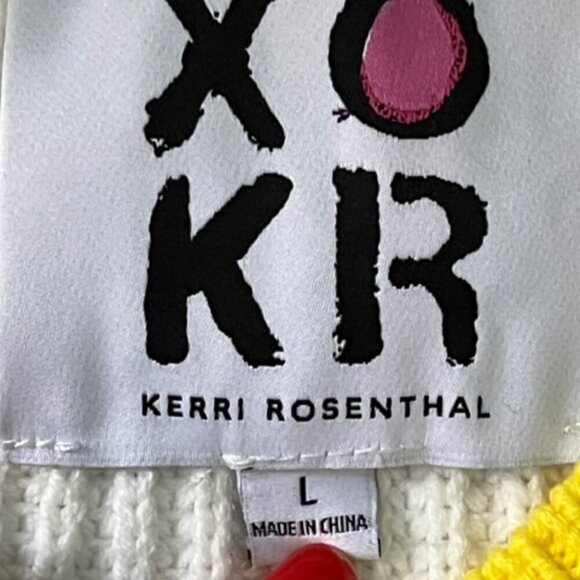 Kerri Rosenthal Anthropology NWT Pullover White Sweater Stitch Smiley Sun Large - Picture 6 of 10